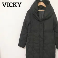 ビッキー ボリュームカラー ダウンコート ミドル丈 ウエスト切替