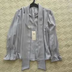 MISCH MASCH ボウタイブラウス 長袖 ブルー Fのサムネイル