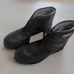 新品❤激安★メンズ★Lサイズ★裏ボア 軽量 撥水Fレザーショートブーツ 黒