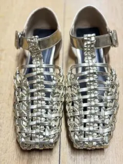 【美品】moussy サンダル　ゴールド　サイズ(M)23cm〜24cm相当