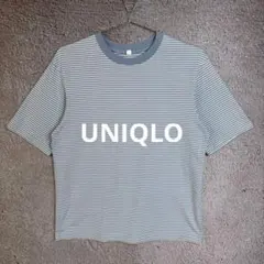 UNIQLO ユニクロ ボーダーTシャツ オーバーサイズ 青