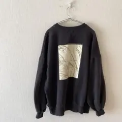 ☆【スピンクル】トレーナー 裏起毛 綿混 刺繡ロゴ 後ろプリント クルーネックM