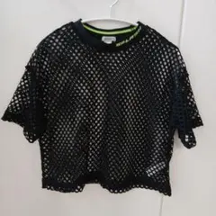 FOREVER 21 メッシュ 半袖 Tシャツ ブラックのサムネイル