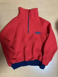 patagonia 80s フリースジャケット デカタグ　レッド ハーフジップ