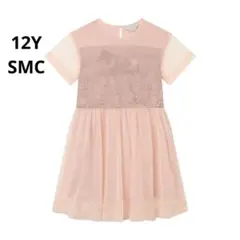 新品 SMC 馬さんプリント チュールワンピース ピンク 半袖 12Yのサムネイル