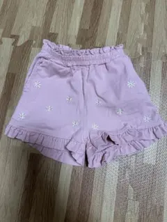 mamaraku　ママラク　ズボン　短パン　刺繍　花　80