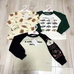 新品 長袖Tシャツ 90cm 3枚セット ロングTシャツ 男の子