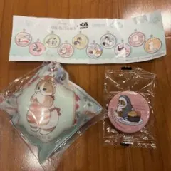 【新品未開封】くら寿司 モフサンド クッションチャーム えび 缶バッジ サメ