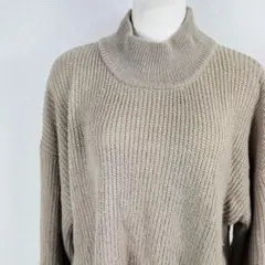 【アースミュージックアンドエコロジー】ハイネック 長袖ニット F ライトベージュ