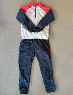 Puma ピステ上下 ASIA M ホワイトレッド140 サッカーセットアップ