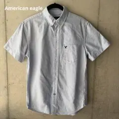 美品　アメリカンイーグル 半袖　シャツ オックスフォード ブルー XS メンズ
