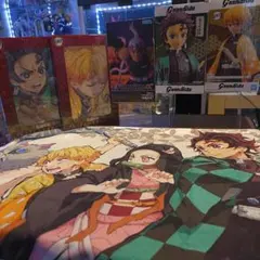 鬼滅の刃 フィギュア3体セットバスタオル３枚セット炭治郎、我妻善逸、宇髄天元