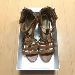 ヒールサンダル ライトブラウン XLサイズのサムネイル