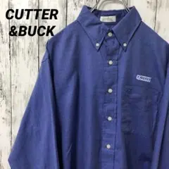 C2502 CUTTER&BUCK 長袖シャツ ワークシャツ 刺繍 ブルー 海外