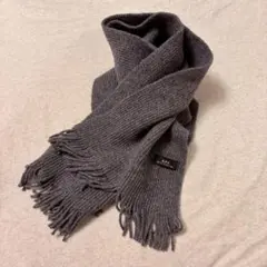 APC アーペーセー　グレー ニットマフラー フリンジ付き