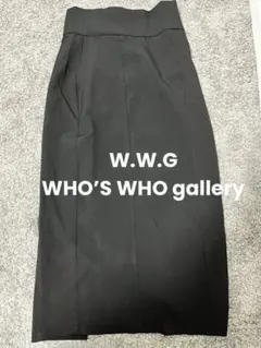 WHO’S WHO gallery ロングナロースカート スリット ブラック F