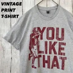 な*じ様 アメリカ古着　フットボールプリントTシャツ　サイズS 霜降りグレー　ユ