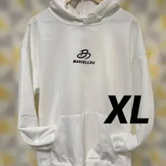 新品❣️メンズ　ロゴ　フードパーカー　XL ゆったり　タグ付き　ホワイト