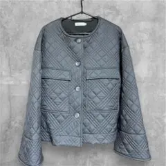 ハッシュパピー　グレー キルティングジャケット 綺麗め