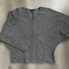 INGNI グレー Vネックニット 五分袖