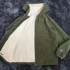 実寸XL相当‼︎ champion コーデュロイパーカー フード 刺繍 ワッペン