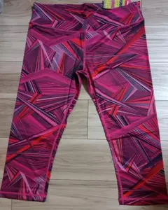 Zumba 幾何学模様フィットネスレギンス XL ピンク系