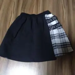 CUTE LOVE ハート付き内部キュロットスカート 黒