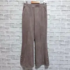 RagOut スウェードフレアパンツ ウエストゴム ベージュ a1006