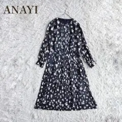 アナイ ANAYI 25SS 総柄 ドローイングフラワープリントタイブラウス 