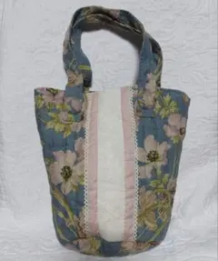 【ハンドメイド】 花柄トートバッグ 中型