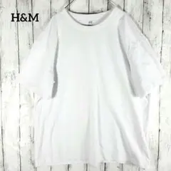 H&M【L】半袖 クルーネック コットン Tシャツ オーバーサイズ