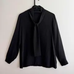 【theory luxe】ボウタイブラウス／ブラックストライプ／38