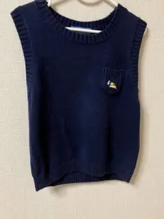 familiar ネイビー ノースリーブベスト ポケット付き　120cm