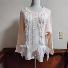 新品タグ付き　TRALALA　ビッグおリボン　セーター　姫ギャルのサムネイル