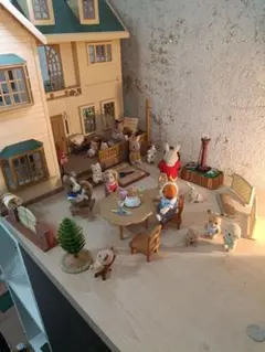 シルバニア 人形17体 家具 廃盤小物 大量まとめ クリスマス ガーデン