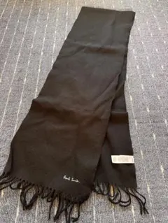 Paul Smith ブラック マフラー フリンジ付き
