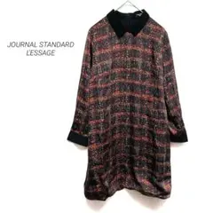 ジャーナルスタンダードレサージュ 総柄襟付きワンピース 日本製