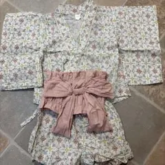 tete a tete ベビー甚平 80cm 花柄 ベビー浴衣 女の子服