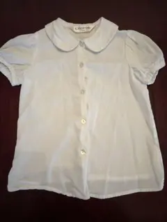 CHOPIN 襟付き半袖シャツ ホワイト