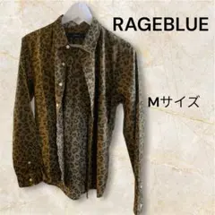 RAGEBLUE（レイジブルー）レオパード柄 長袖シャツ Mサイズ メンズ