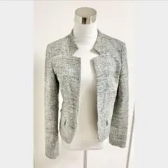 iCB☆ツイードジャケット　カラーレスジャケット　ノーカラー　ビジネススーツ