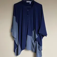 最終お値下げ　USEDアズノゥアズネイビーとグレーの半袖チュニック