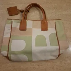 幾何学模様 トートバッグ レザー ハンドル