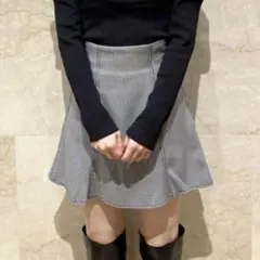 SNIDEL ヘムフレアミニスカショーパン　千鳥格子柄