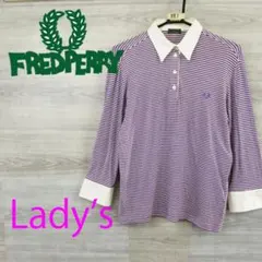 フレッドペリーイタリア製 レディース＜七分袖 ボーダーポロシャツ＞M0881m