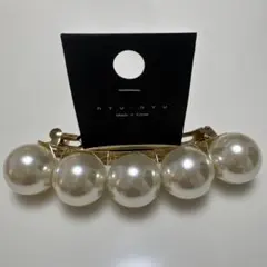 NYUNYU パール バレッタ ヘアアクセサリー