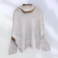 アメリカ古着 aerie ゆるだぼ オーバーサイズ ニット セーター ベージュ