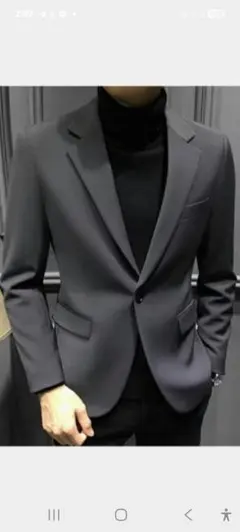 ブラック ビジネススーツ、ジャケット、 シングルボタン