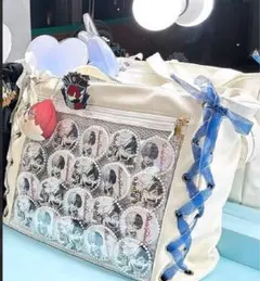 痛バ 痛バッグ オタバ オタ活 推し活 ホワイト トートバッグ 透明ポケット
