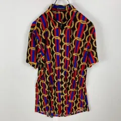 美品 International Concepts 半袖シャツ 総柄 チェーン柄